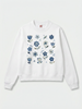 Nostalgic Floral Mock-Neck Crew Sweatshirt