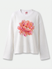 Romantic Waffle Raw Edge Long Sleeve Tee