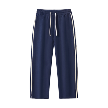 Contrast Side-Stripe Straight-Leg  Pants
