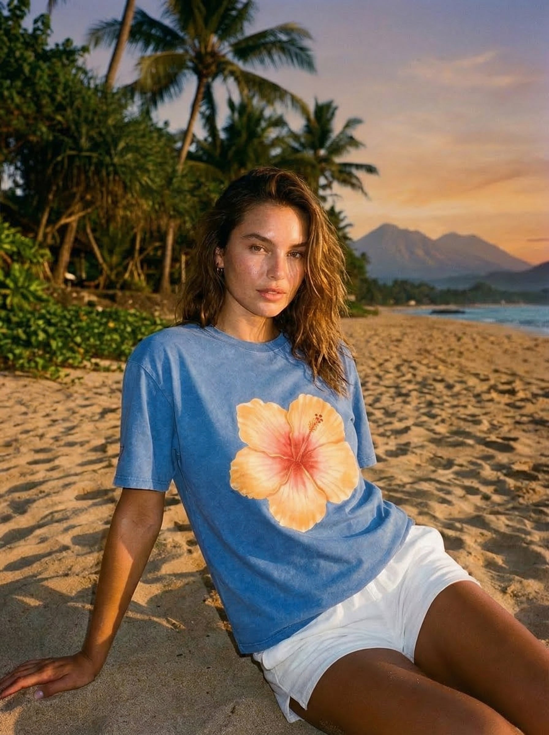 Hibiscus Vintage Wash Tee