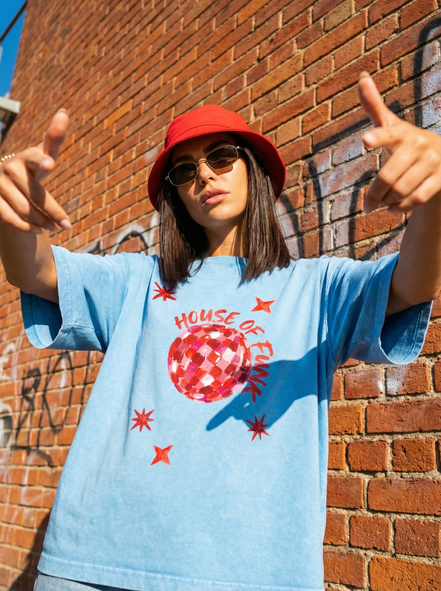 House of Funk Blue Boxy Tee