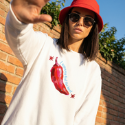 Feel The Heat White Sweatshirt
