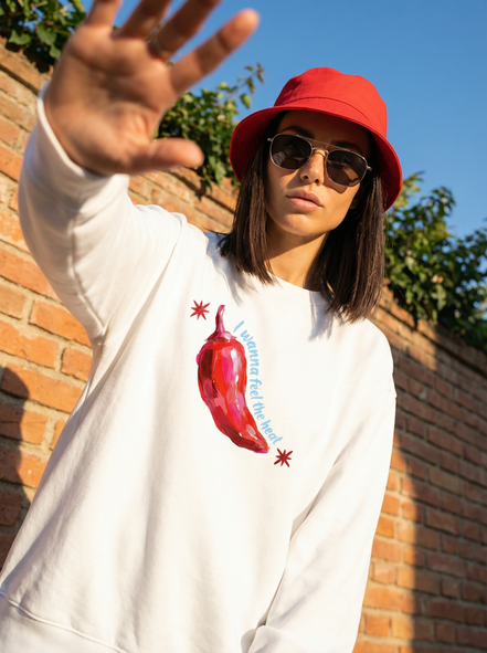 Feel The Heat White Sweatshirt