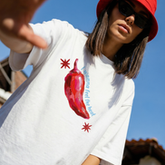 Feel the Heat White Boxy Tee