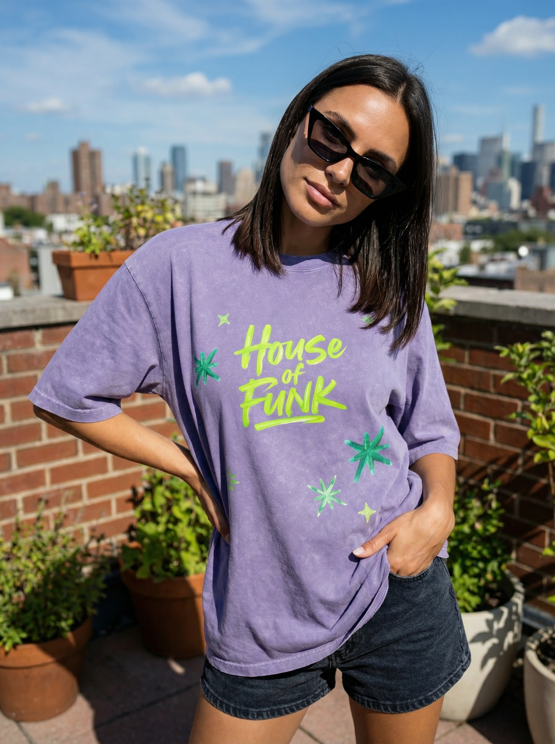 House of Funk Purple Oversized Tee