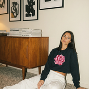 Romantic Snow Washed Raw Edge Cropped Sweatshirt