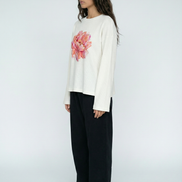 Romantic Waffle Raw Edge Long Sleeve Tee