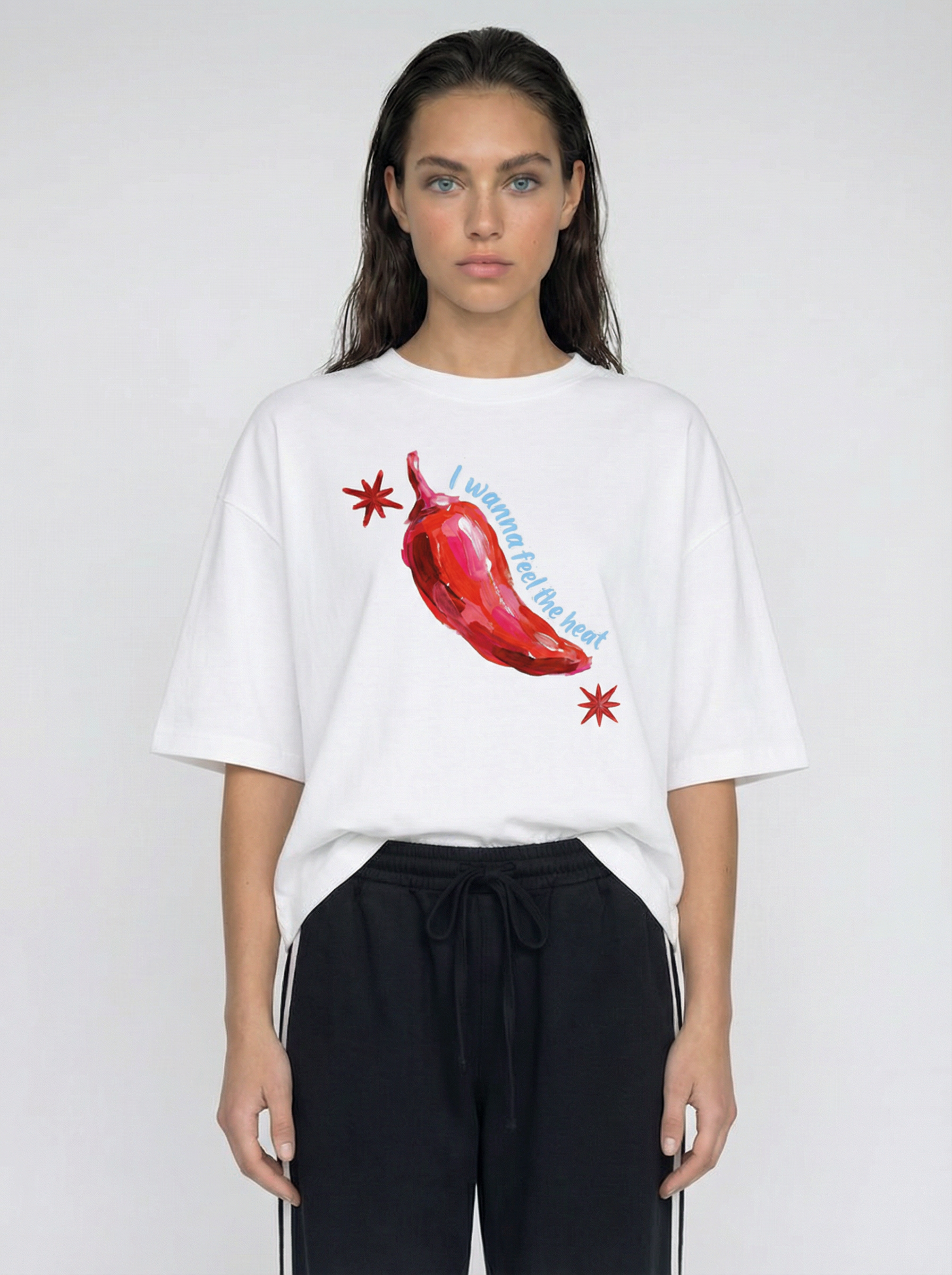 Feel the Heat White Boxy Tee