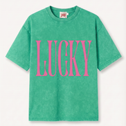 Lucky Snow Washed Oversized Tee