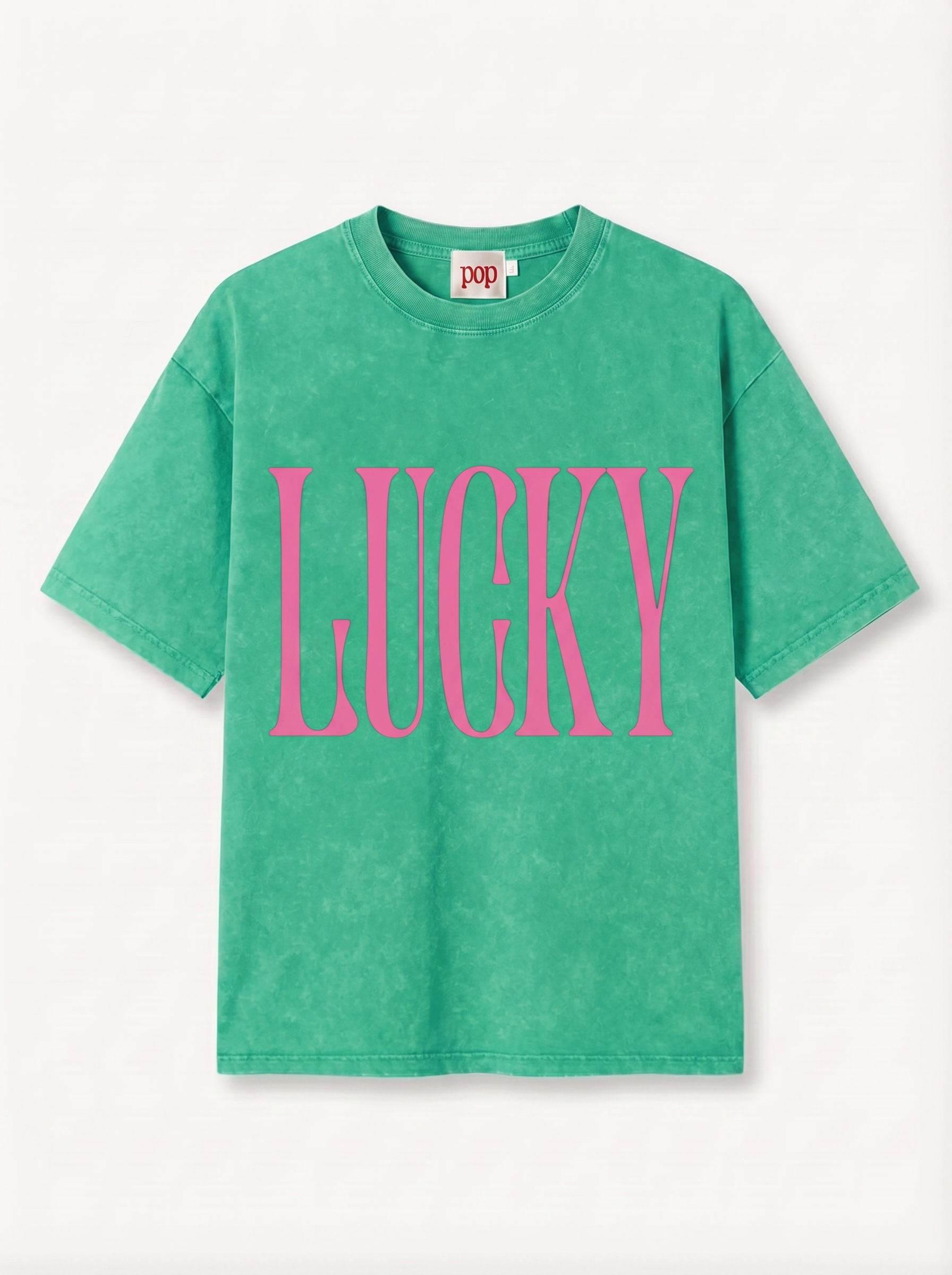 Lucky Snow Washed Oversized Tee