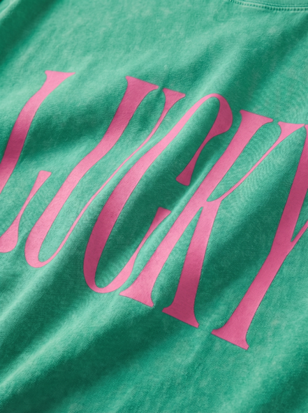 Lucky Snow Washed Oversized Tee