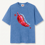 Feel the Heat Blue Oversized Tee