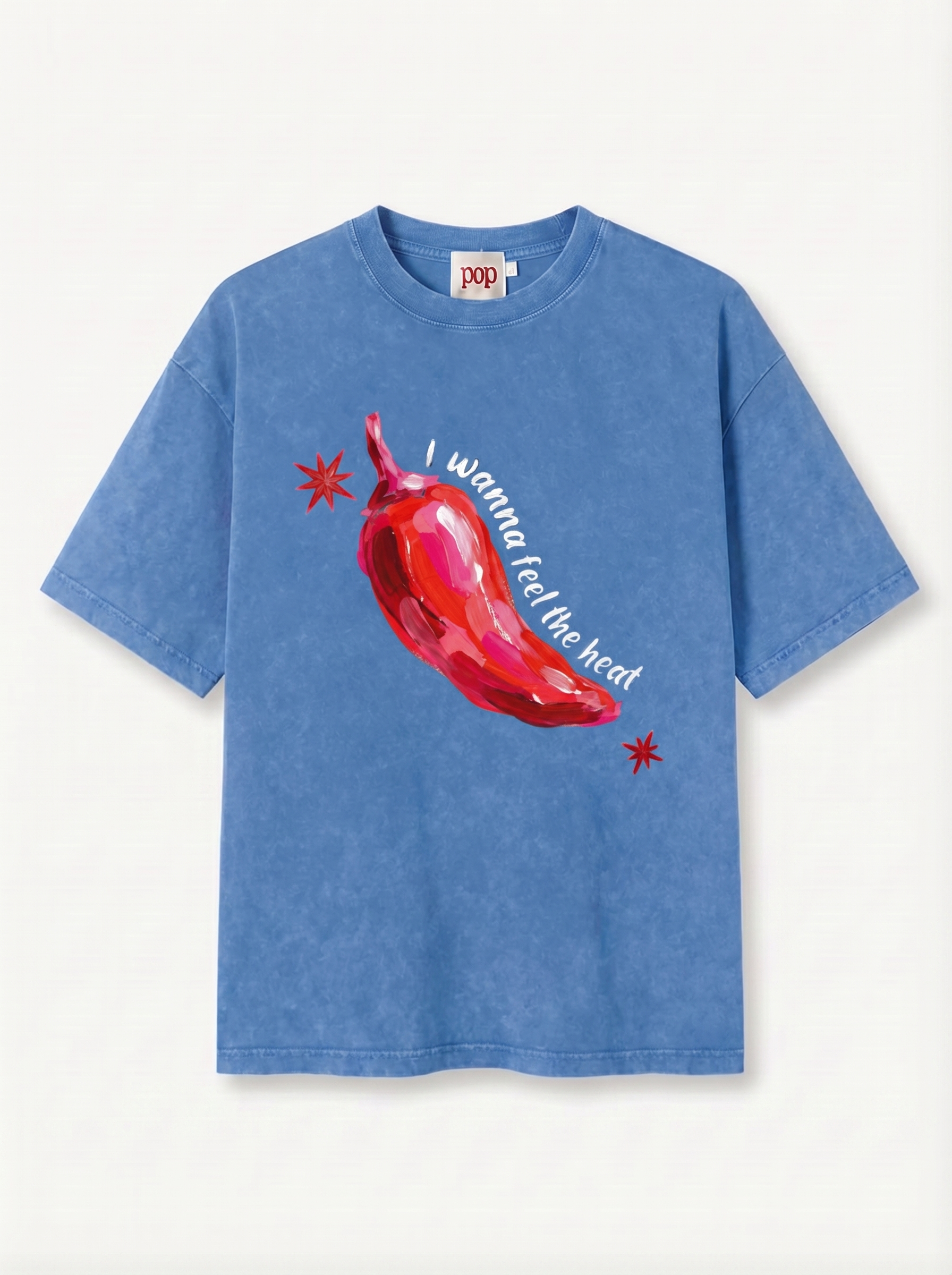 Feel the Heat Blue Oversized Tee