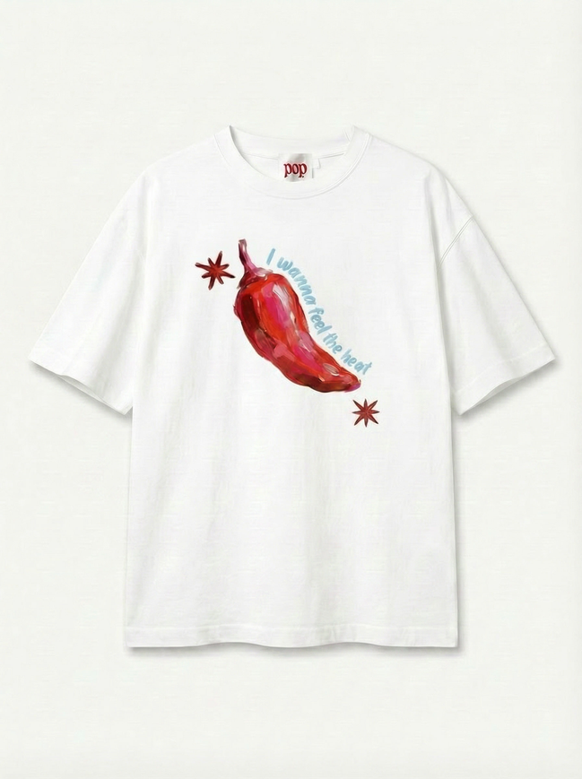 Feel the Heat White Boxy Tee