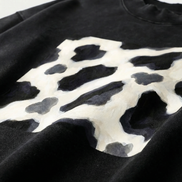 Cow Print Drop Shoulder Sweatshirt