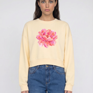 Nostalgic Yellow Vintage Washed Cropped Sweatshirt