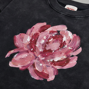 Romantic Snow Washed Raw Edge Cropped Sweatshirt
