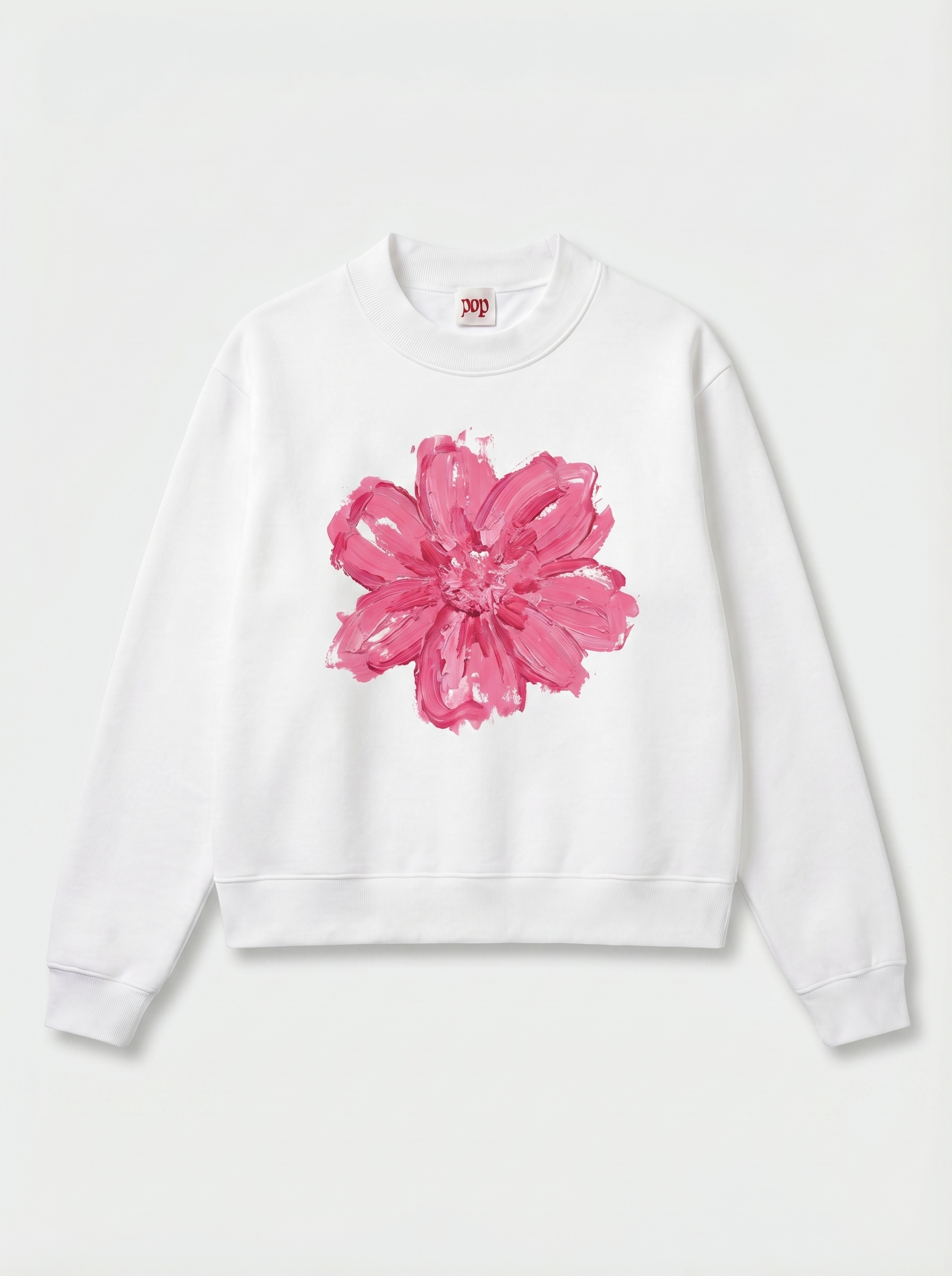 Pink Painted Flower Sweatshirt