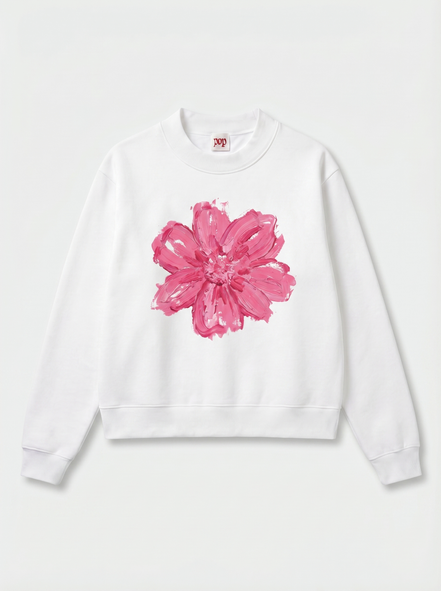 Pink Painted Flower Sweatshirt