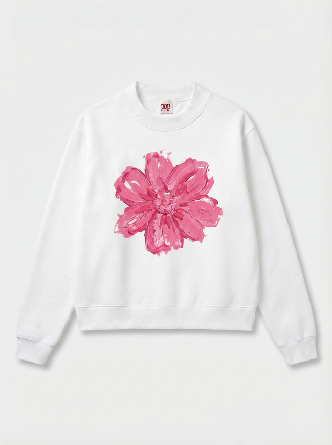 Pink Painted Flower Sweatshirt