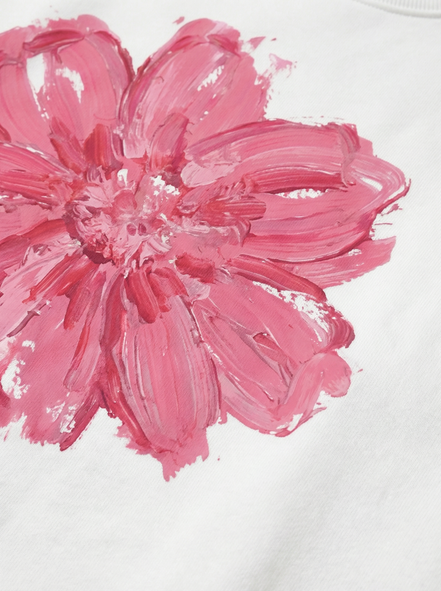 Pink Painted Flower Sweatshirt