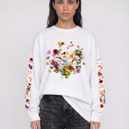 Nostalgic Florals Oversized Tee White