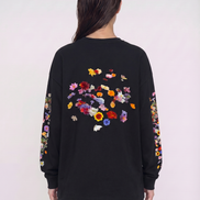 Nostalgic Florals Oversized Tee Black