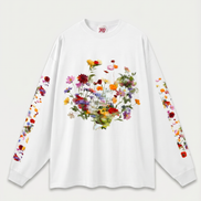 Nostalgic Florals Oversized Tee Black