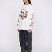 Nostalgic Florals Oversized Tee White