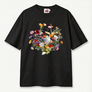 Nostalgic Florals Boxy Tee Black