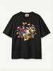 Nostalgic Florals Boxy Tee Black
