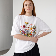 Nostalgic Florals Boxy Tee White
