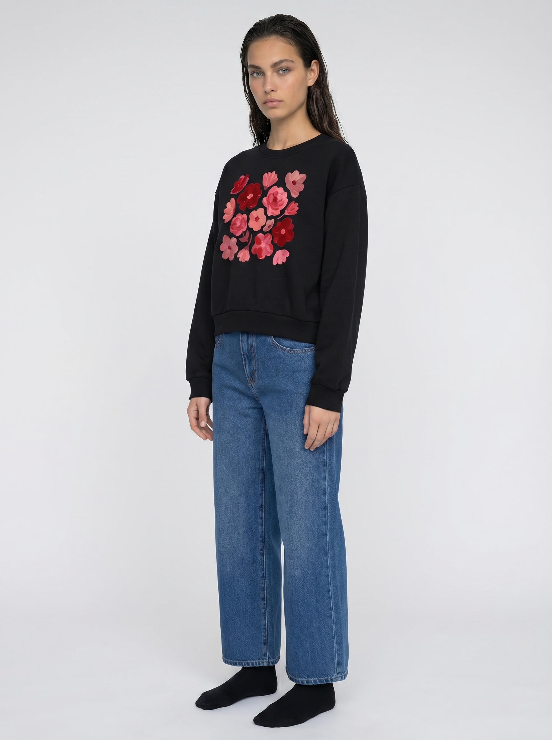 Vintage Washed Cropped Sweatshirt