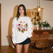 Nostalgic Florals Oversized Tee White