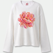 Romantic Waffle Raw Edge Long Sleeve Tee