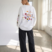 Nostalgic Florals Oversized Tee White