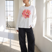 Romantic Waffle Raw Edge Long Sleeve Tee