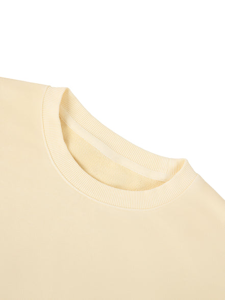 Nostalgic Yellow Vintage Washed Cropped Sweatshirt